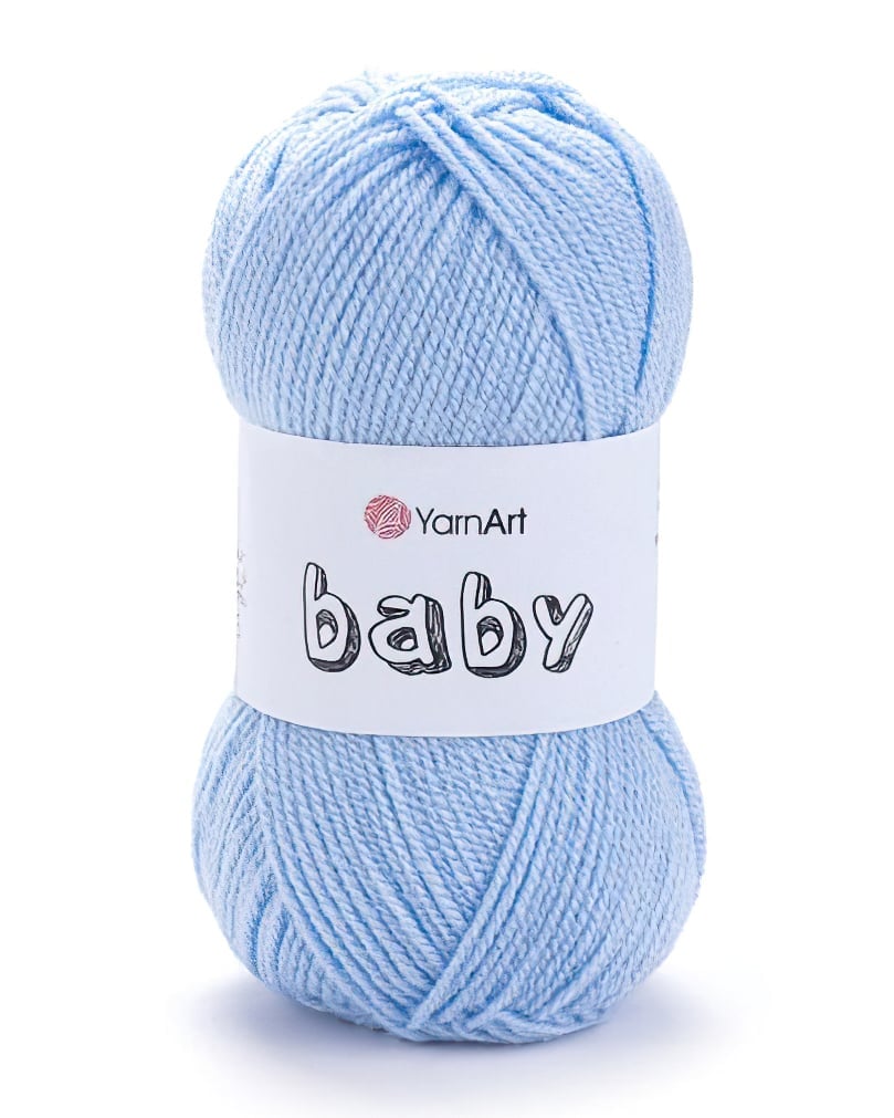 Pletací / háčkovací příze YarnArt BABY 215 světle modrá, jednobarevná, dětská, 50g/150m