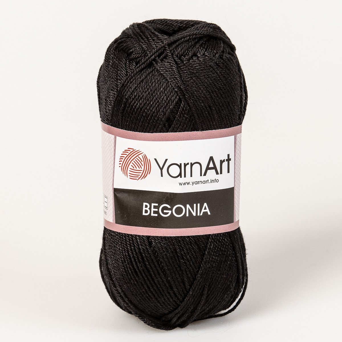 YarnArt Pletací / háčkovací příze YarnArt BEGONIA 0999 černá, jednobarevná, mercerovaná, 50g/169m