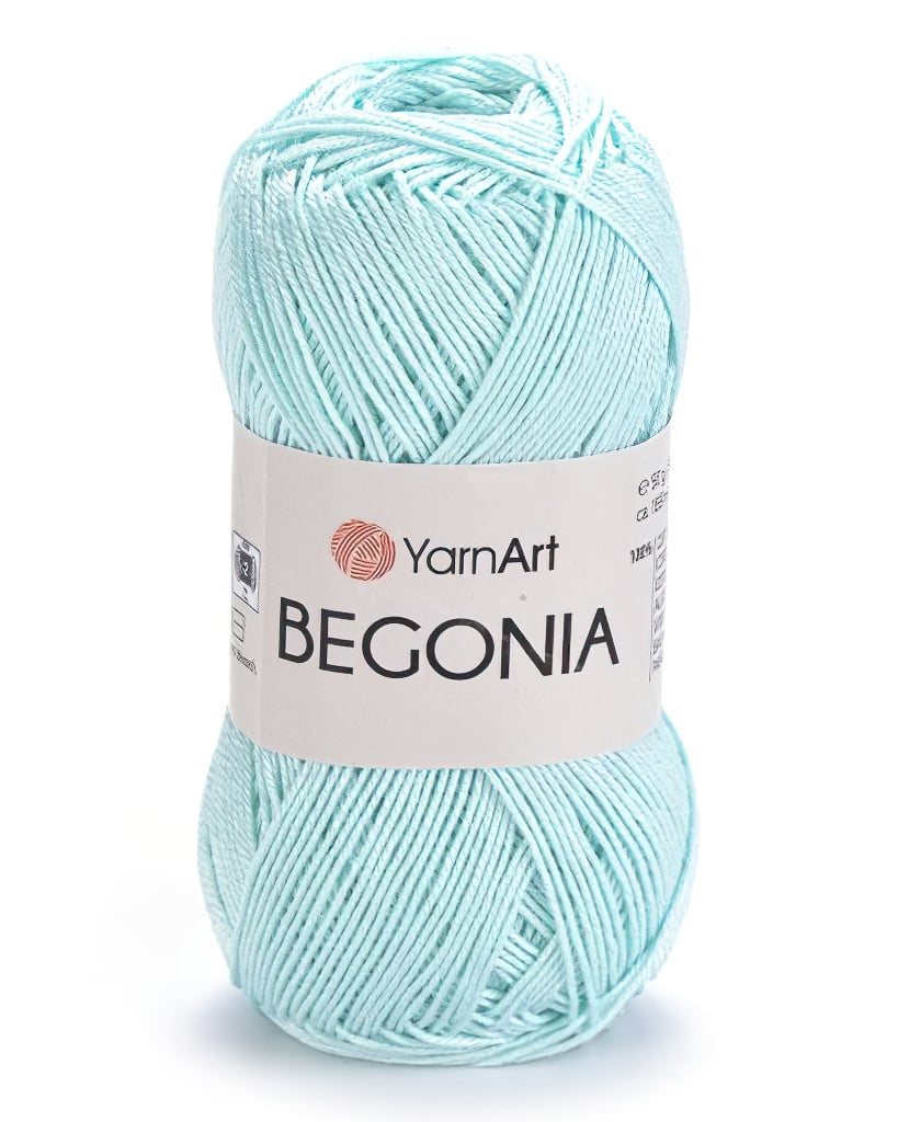 YarnArt Pletací / háčkovací příze YarnArt BEGONIA 4939 světle tyrkysově modrá, jednobarevná, mercerovaná, 50g/169m