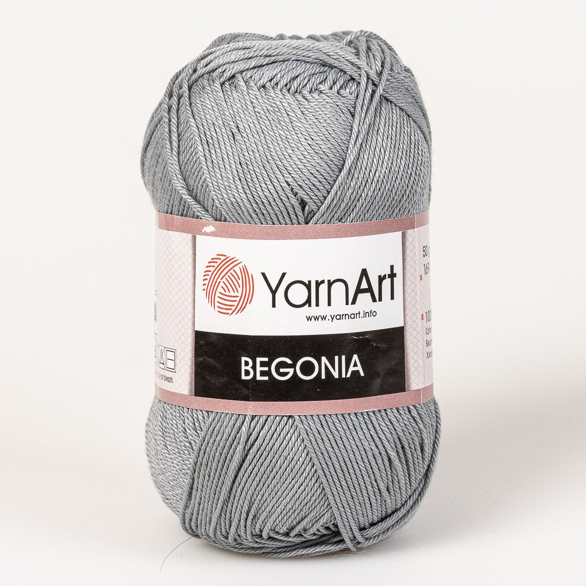 YarnArt Pletací / háčkovací příze YarnArt BEGONIA 5326 světle šedá, jednobarevná, mercerovaná, 50g/169m