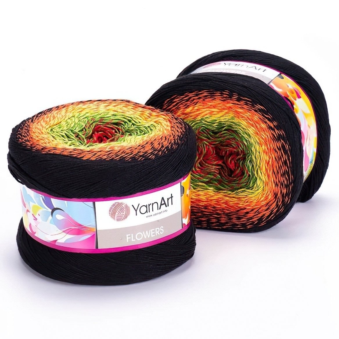 Pletací / háčkovací příze YarnArt FLOWERS 267 rasta-barevná, melírovaná (duhová), fantasy, 250g/1000m