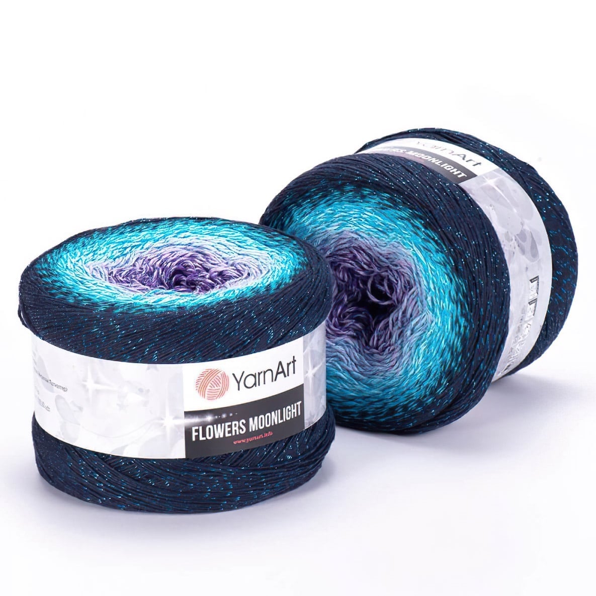 YarnArt pletací / háčkovací příze YarnArt FLOWERS MOONLIGHT3254 modro-fialová, melírovaná (duhová), metalické vlákno, 260g/1000m