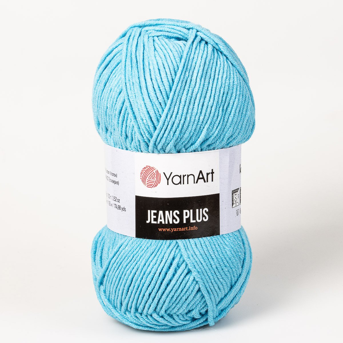 YarnArt pletací / háčkovací příze YarnArt JEANS PLUS 33 tyrkysová, jednobarevná, 100g/160m