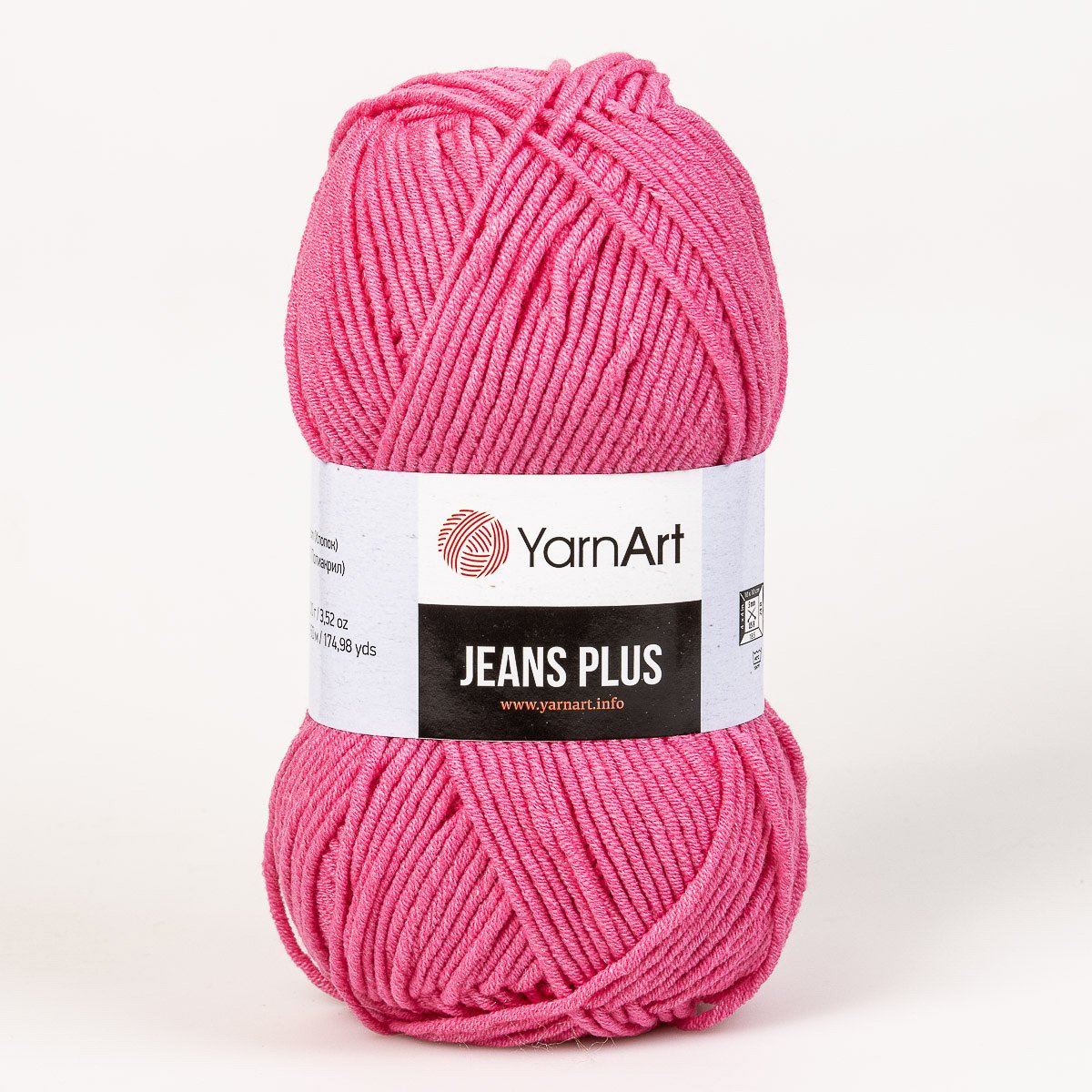 YarnArt pletací / háčkovací příze YarnArt JEANS PLUS 42 tmavě růžová, jednobarevná, 100g/160m