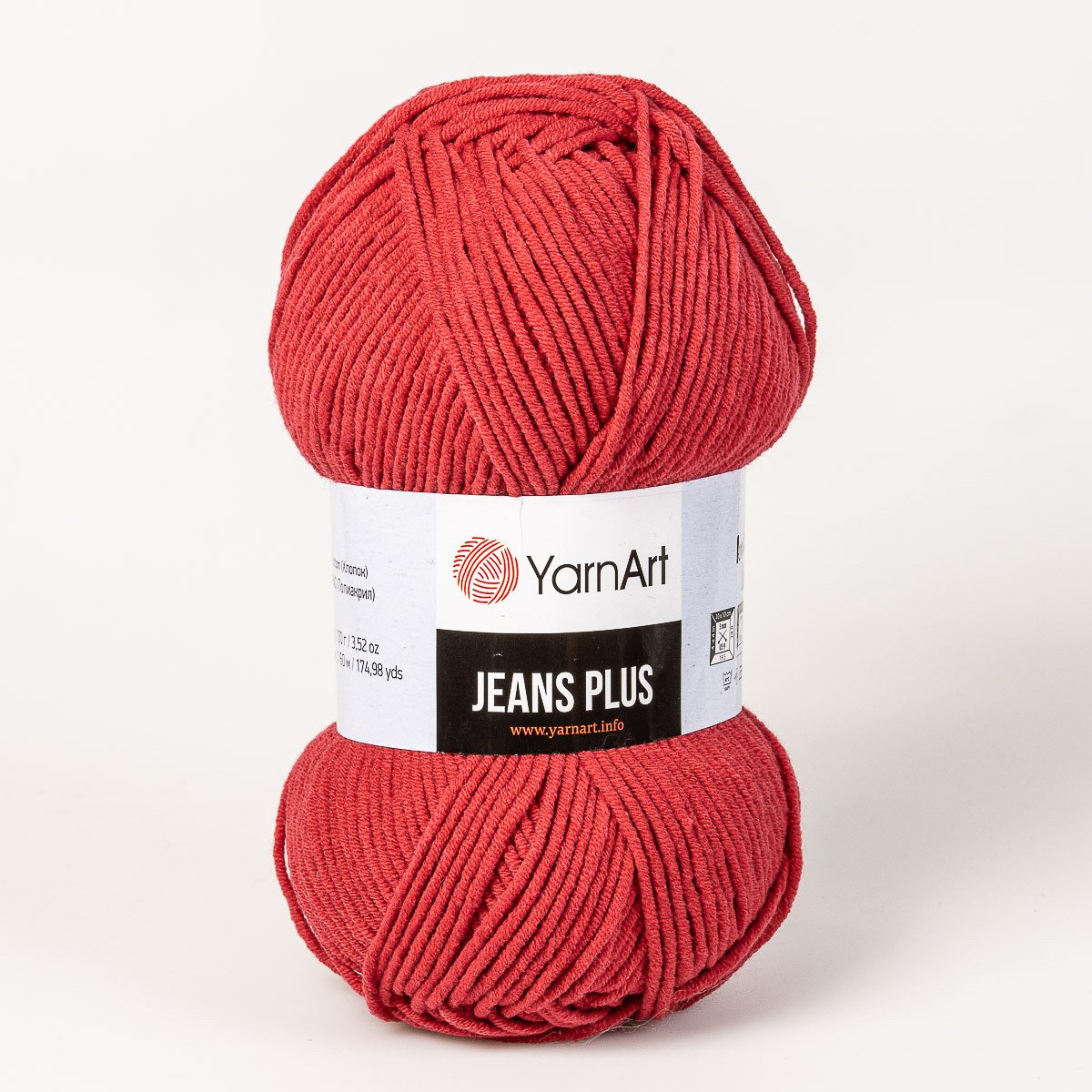 YarnArt pletací / háčkovací příze YarnArt JEANS PLUS 51 tmavě červená, jednobarevná, 100g/160m