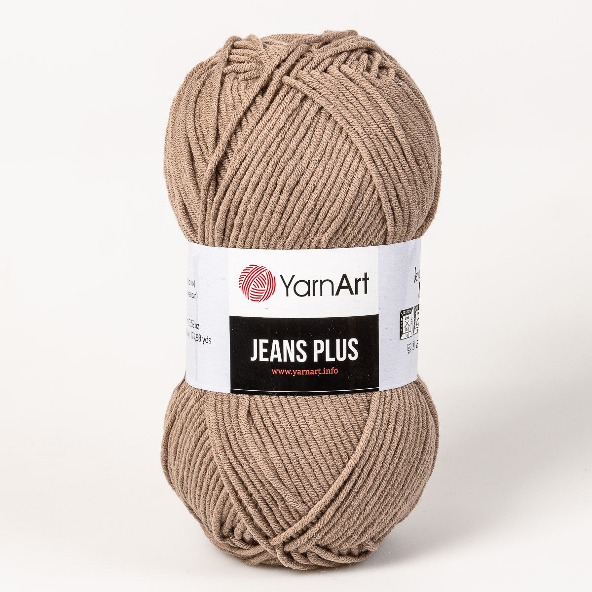 YarnArt pletací / háčkovací příze YarnArt JEANS PLUS 71 světle hnědá, jednobarevná, 100g/160m