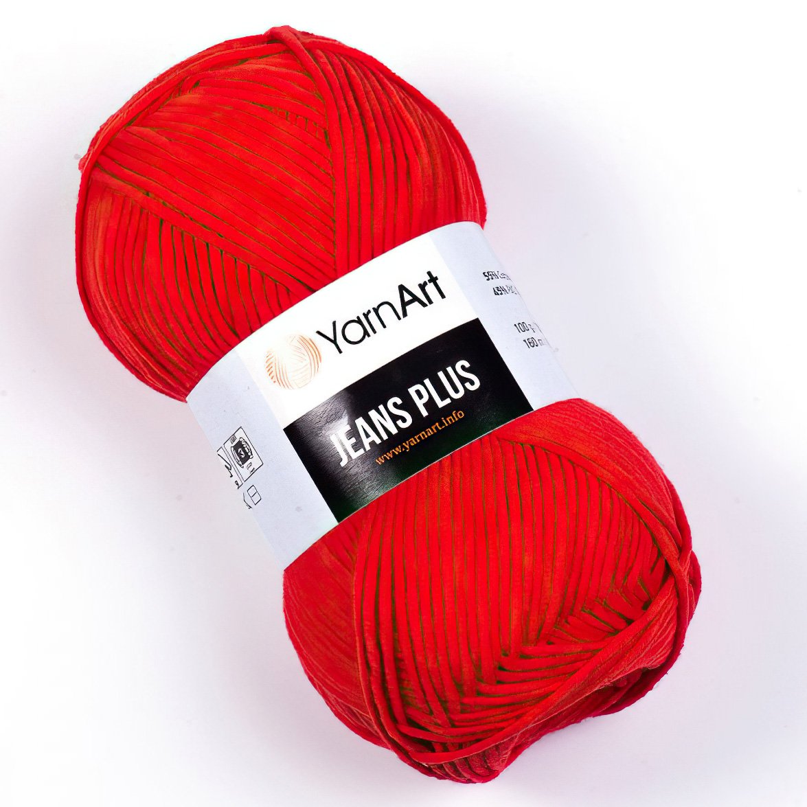 YarnArt pletací / háčkovací příze YarnArt JEANS PLUS 90 červená, jednobarevná, 100g/160m