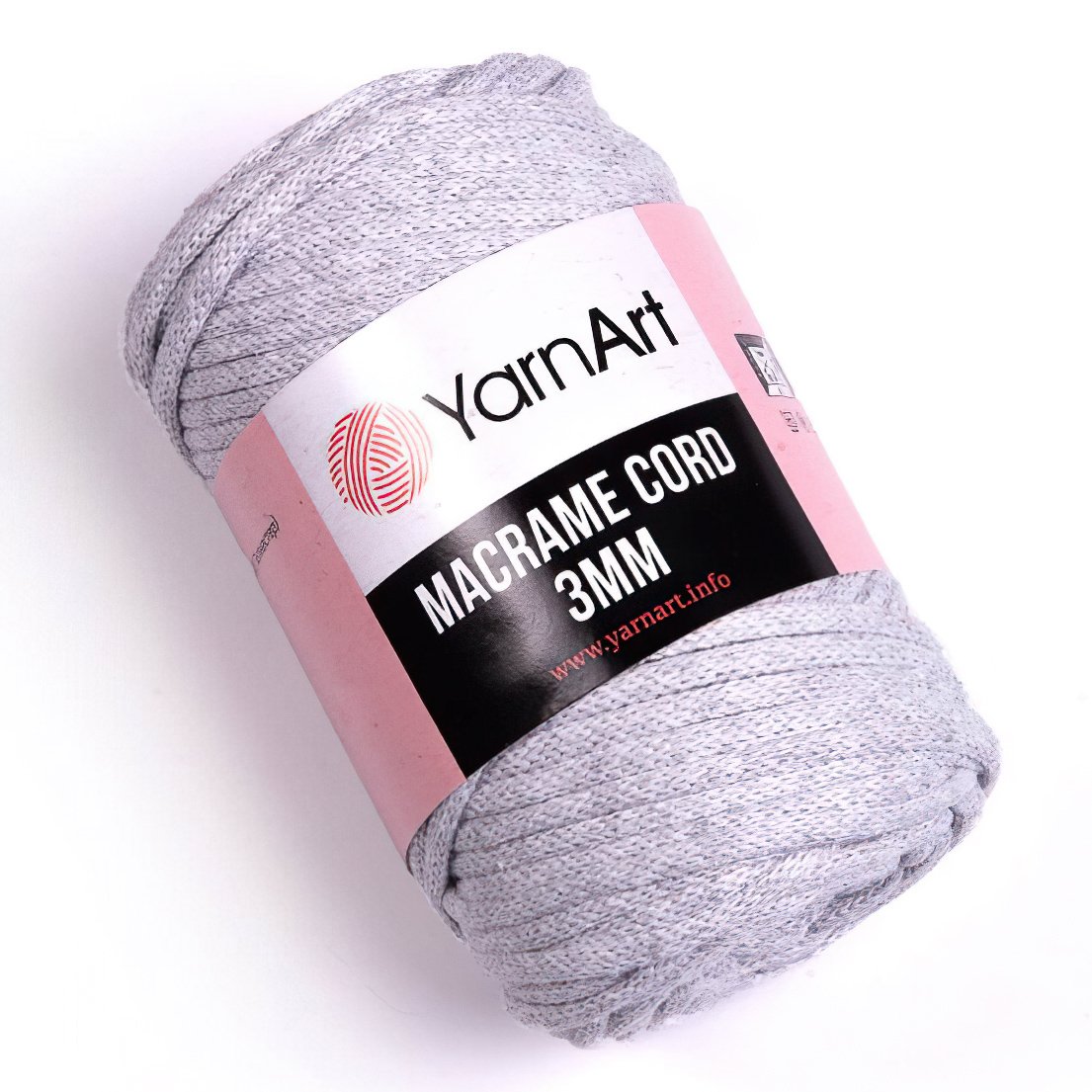 Pletací / háčkovací příze YarnArt MACRAME CORD 3mm 756 světle šedá, žíhaná 250g/85m