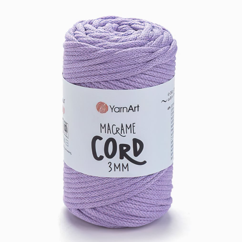 Pletací / háčkovací příze YarnArt MACRAME CORD 3mm 765 světle fialová 250g/85m