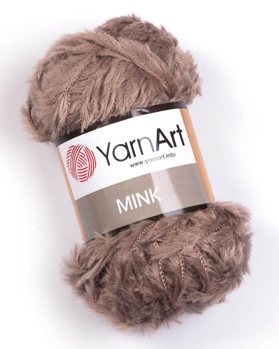 Pletací / háčkovací příze YarnArt MINK 332 středně hnědá, kožešinový efekt, jednobarevná 50g/75m