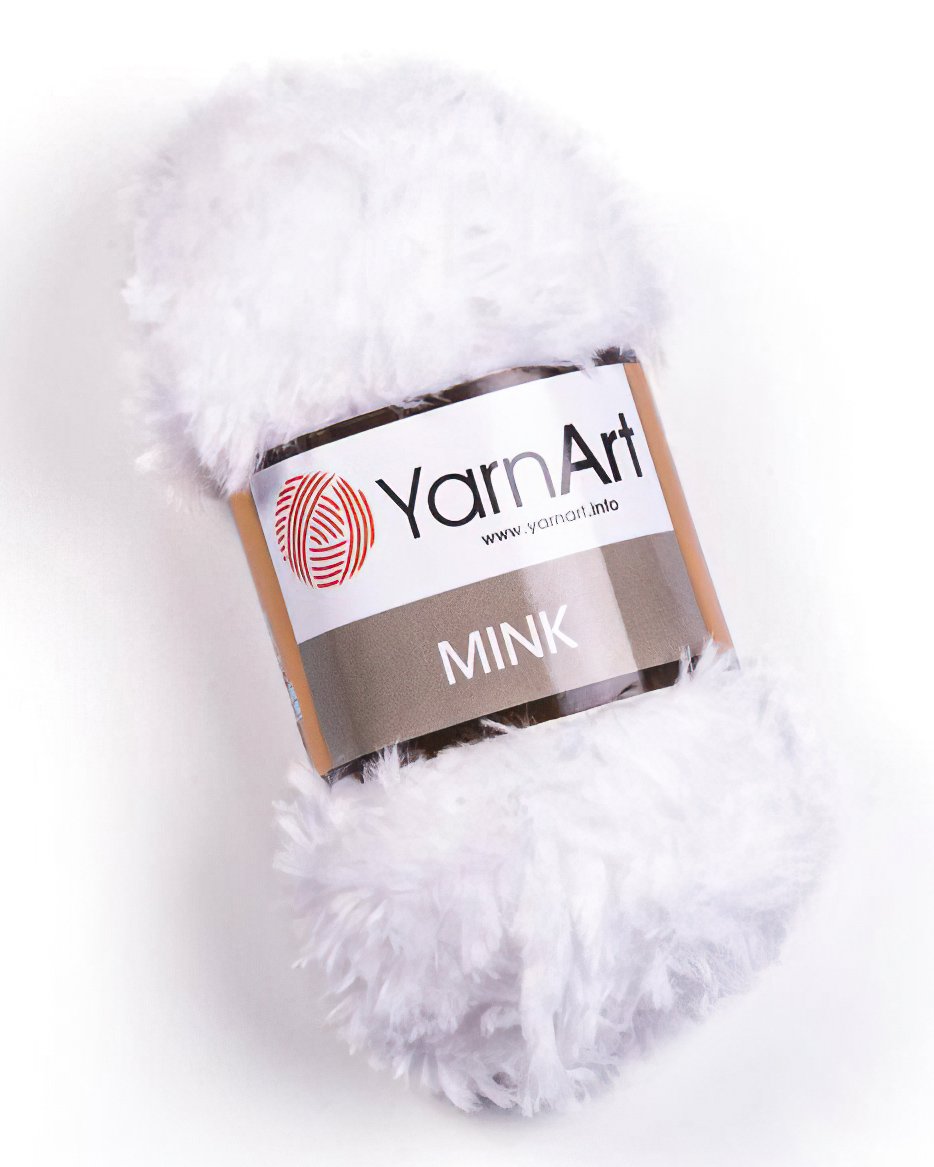 Pletací / háčkovací příze YarnArt MINK 345 sněhově bílá, kožešinový efekt, jednobarevná 50g/75m