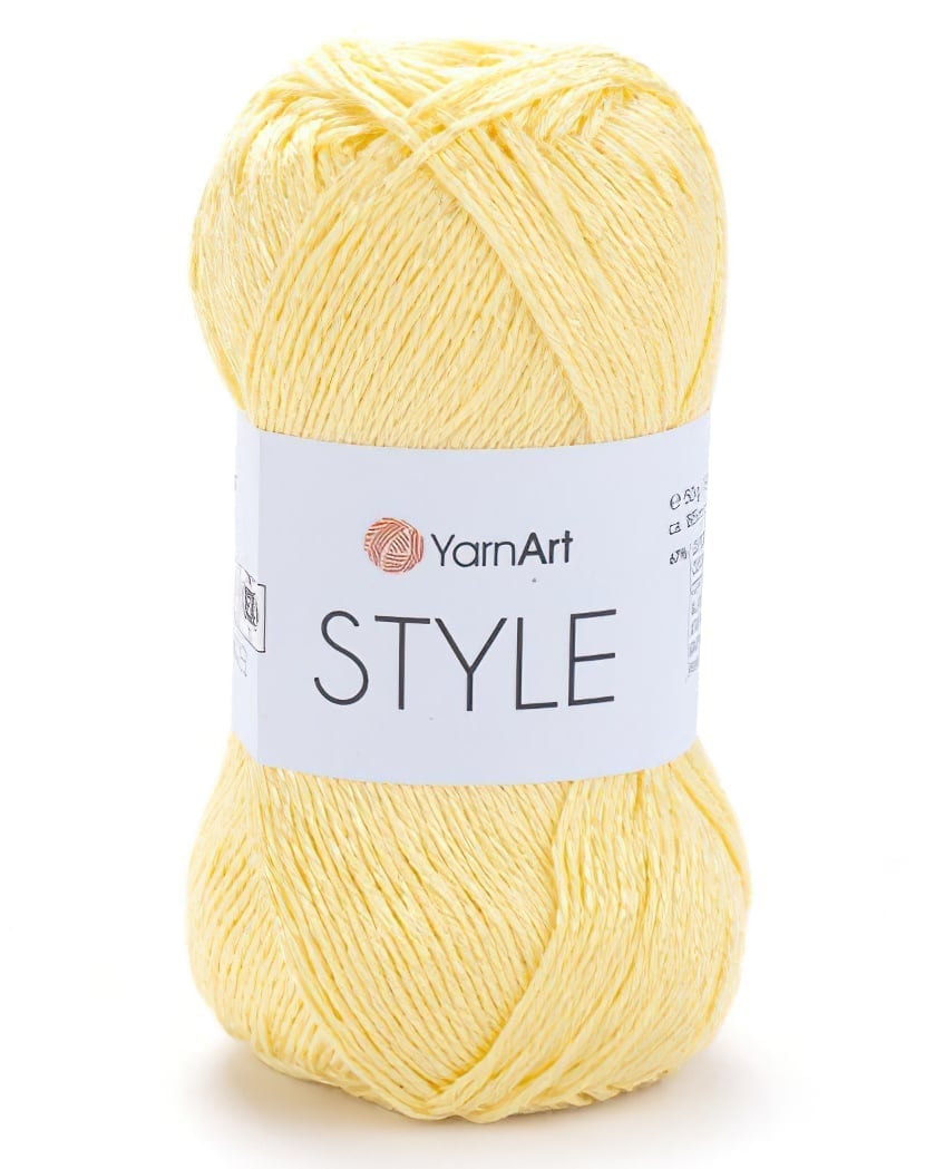 Levně Pletací / háčkovací příze YarnArt STYLE 656 světle žlutá, jednobarevná, viskózová, 50g/185m