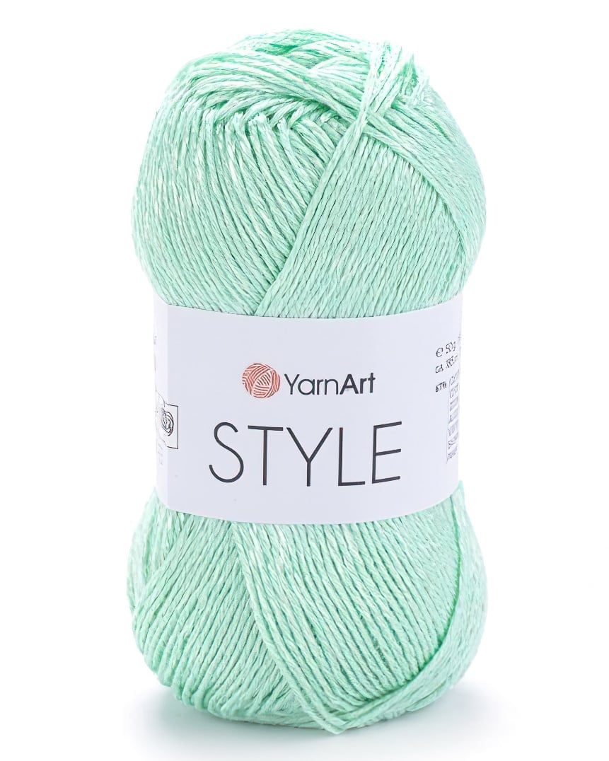 Pletací / háčkovací příze YarnArt STYLE 659 mintově zelená, jednobarevná, viskózová, 50g/185m
