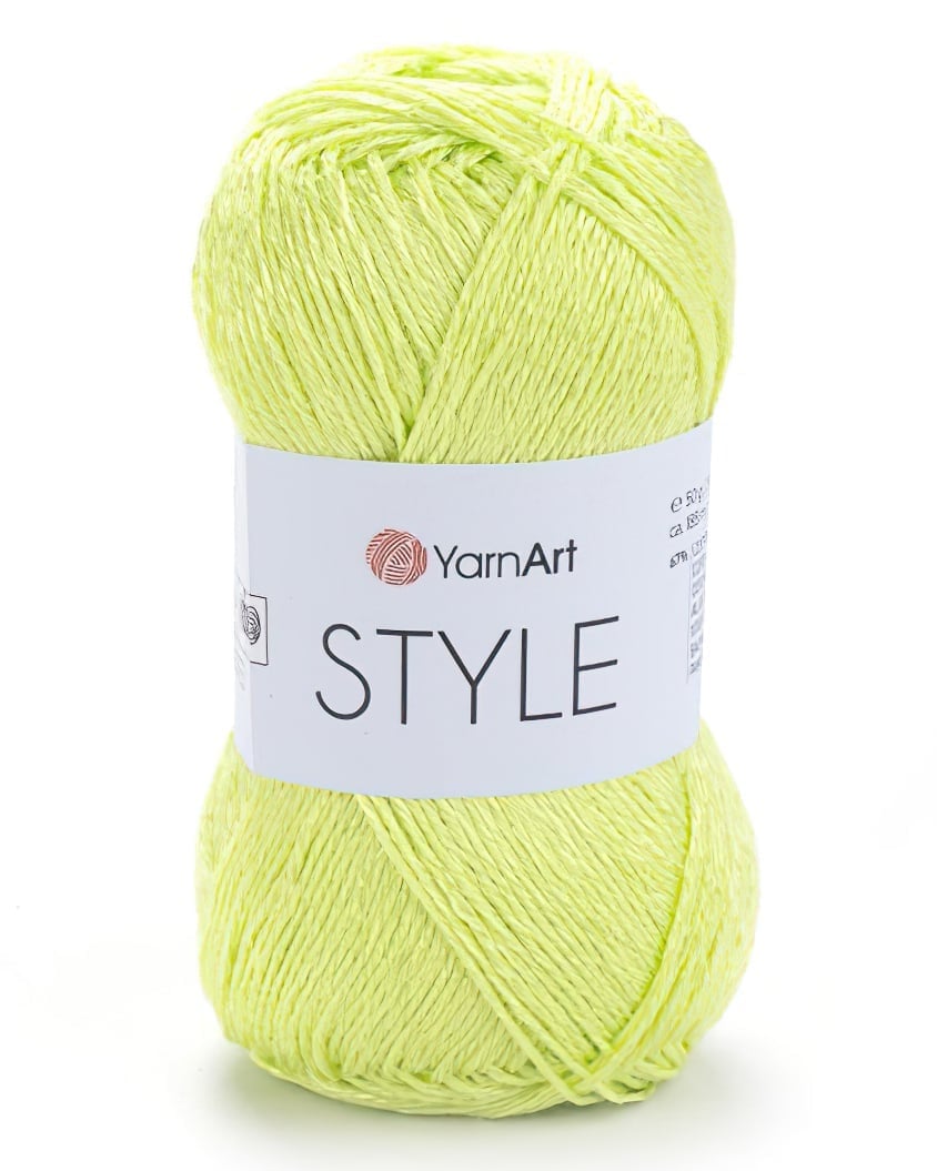 Levně Pletací / háčkovací příze YarnArt STYLE 662 ostře světle zelená, jednobarevná, viskózová, 50g/185m