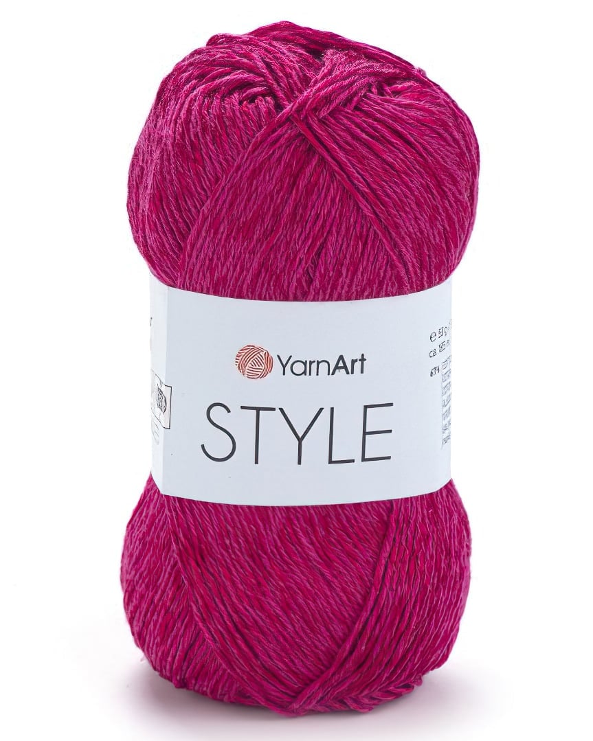 Levně Pletací / háčkovací příze YarnArt STYLE 661 malinová, jednobarevná, viskózová, 50g/185m
