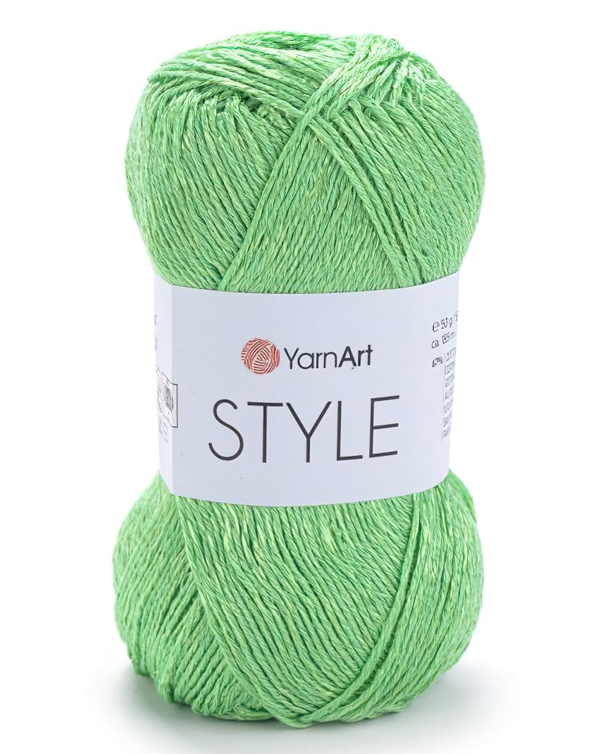 Levně Pletací / háčkovací příze YarnArt STYLE 663 světle zelená, jednobarevná, viskózová, 50g/185m