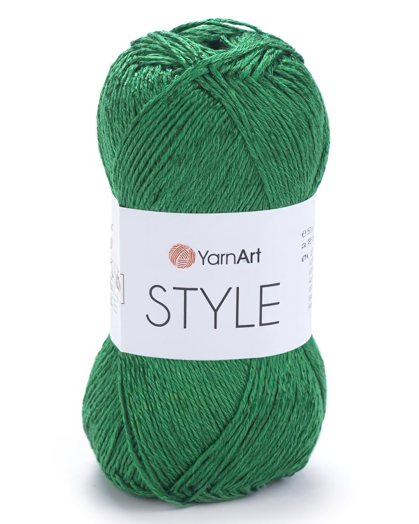 Pletací / háčkovací příze YarnArt STYLE 664 zelená, jednobarevná, viskózová, 50g/185m