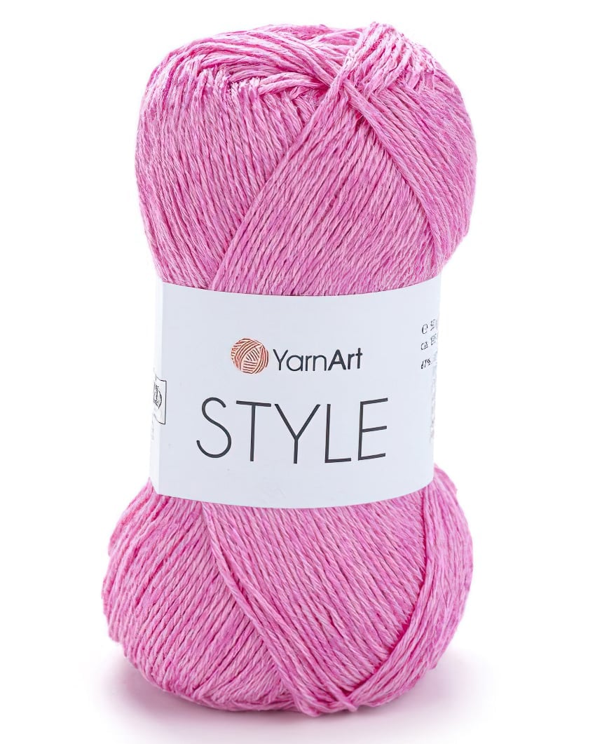 Levně Pletací / háčkovací příze YarnArt STYLE 665 světle růžová, jednobarevná, viskózová, 50g/185m