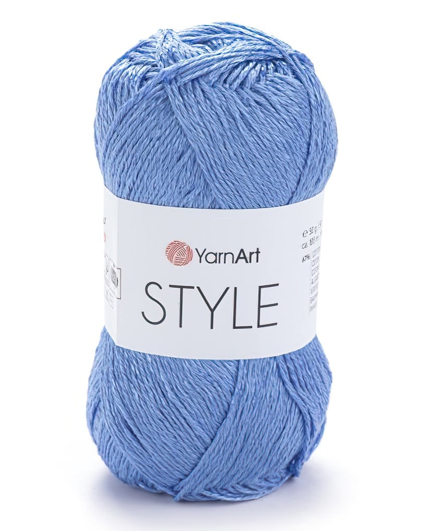 Levně Pletací / háčkovací příze YarnArt STYLE 669 modrá, jednobarevná, viskózová, 50g/185m
