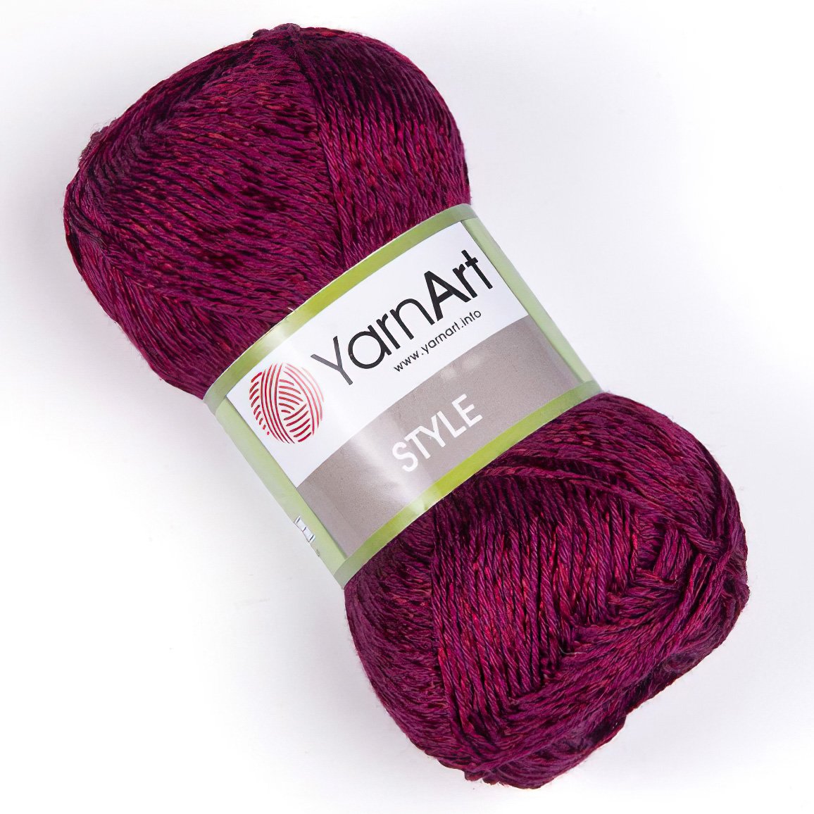 Pletací / háčkovací příze YarnArt STYLE 676 vínová, jednobarevná, viskózová, 50g/185m