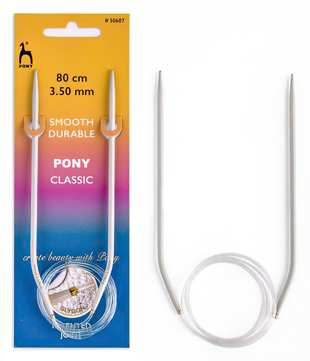 Storex Pletací jehlice PONY 50607, hliníkové, kruhové, 1 kus, délka 80cm, velikost 3,5mm