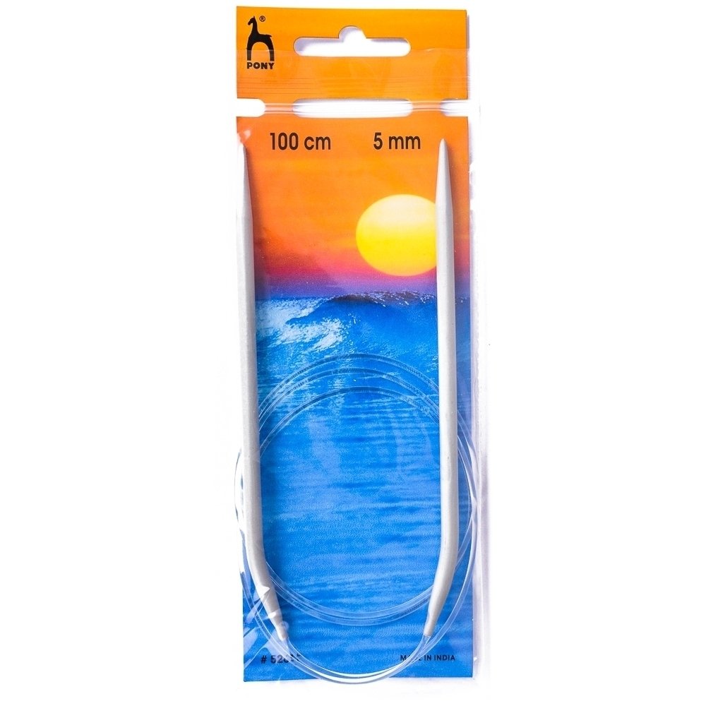 Storex Pletací jehlice PONY, hliníkové, kruhové, 1 kus, délka 410cm, velikost 5mm