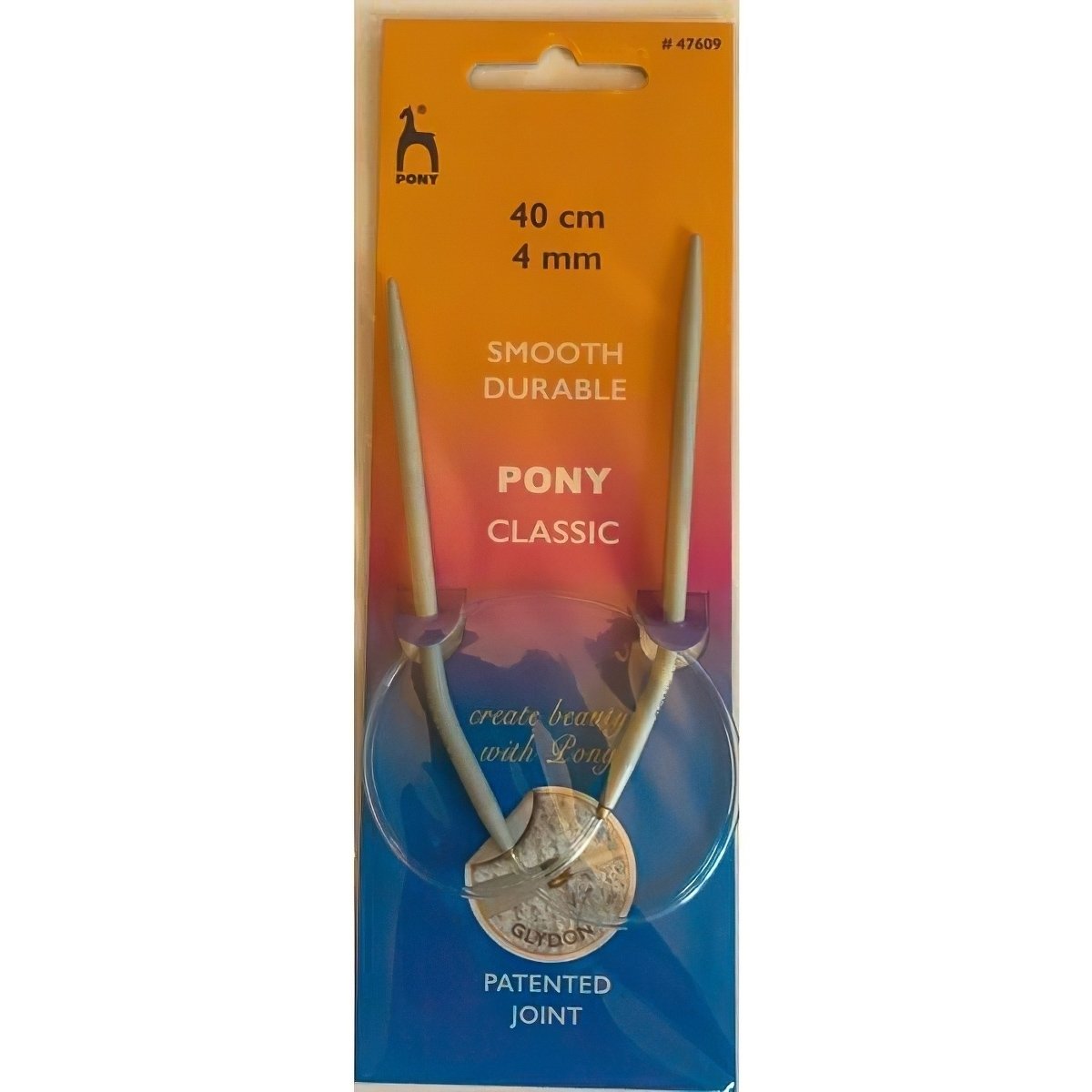 Storex Pletací jehlice PONY, hliníkové, kruhové, 1 kus, délka 40cm, velikost 4mm