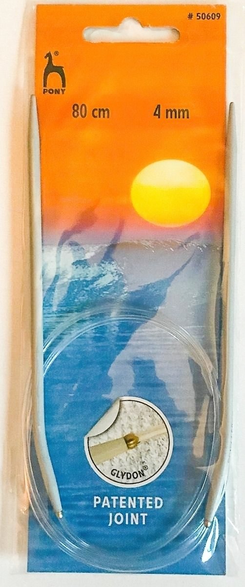 Storex Pletací jehlice PONY, hliníkové, kruhové, 1 kus, délka 80cm, velikost 4mm