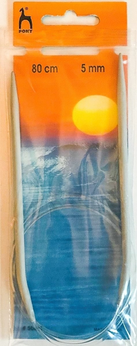 Storex Pletací jehlice PONY, hliníkové, kruhové, 1 kus, délka 80cm, velikost 5mm