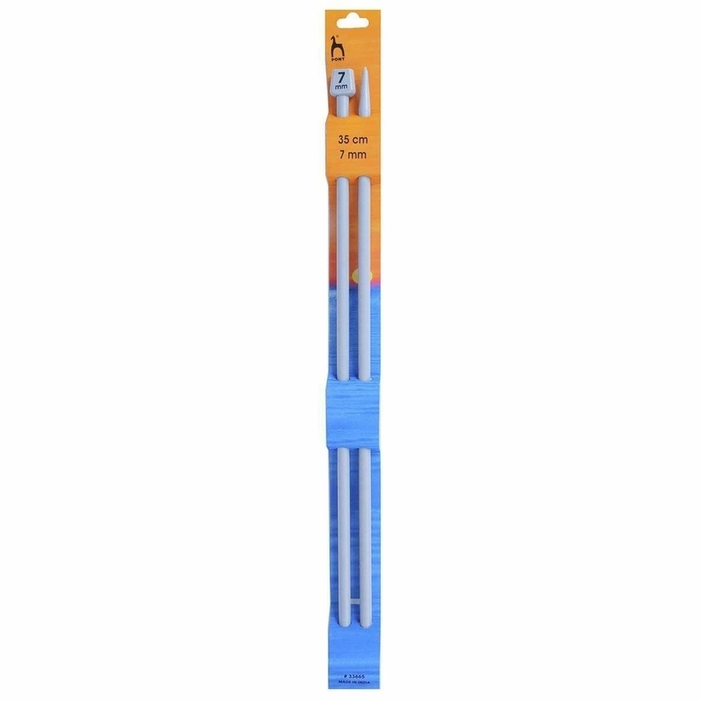 Storex Pletací jehlice PONY, hliníkové, rovné, 2 kusy, délka 35cm, velikost 7mm