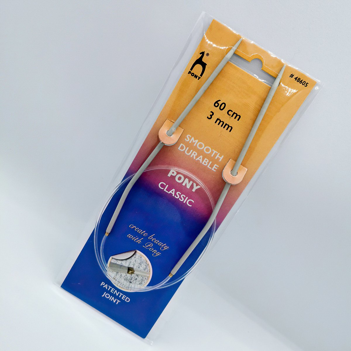 Storex Pletací jehlice PONY, hliníkové, kruhové, 1 kus, délka 60cm, velikost 3mm