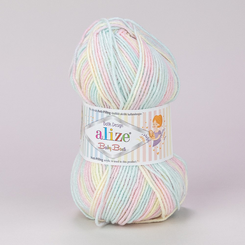 Pletací příze Alize BABY BEST BATIK 6655 sladká růžovo-modrá, melírovaná, antipillingová, 100g/240m