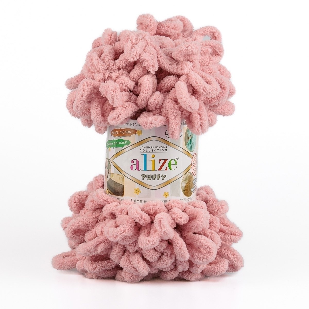 Pletací příze Alize PUFFY 161 světlá starorůžová, efektní, 100g/9,2m