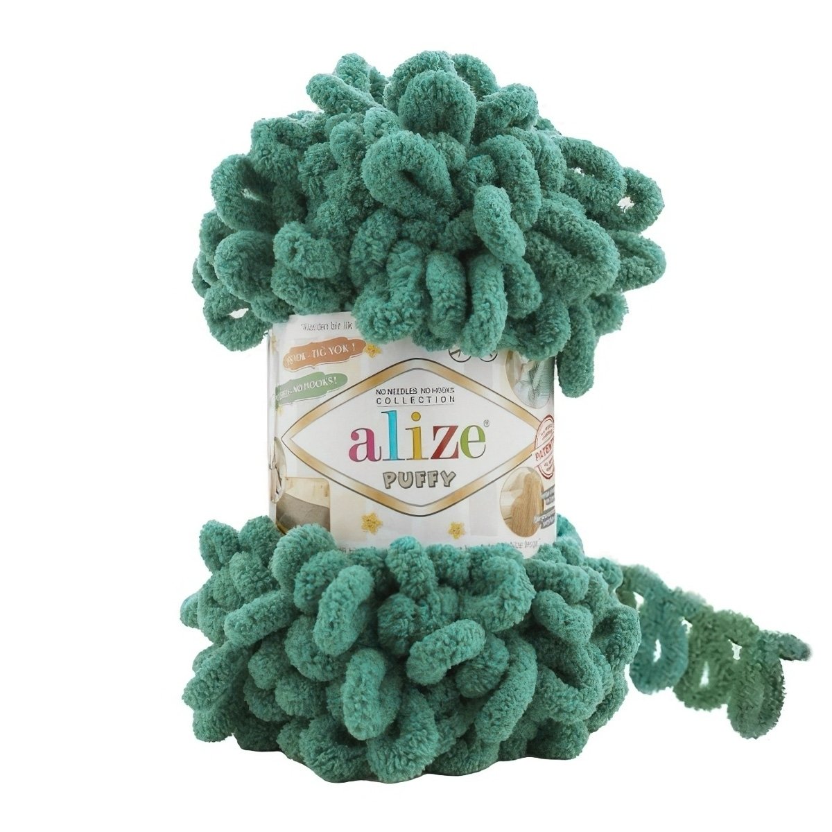 Pletací příze Alize PUFFY 847 tmavá petrolejová, efektní, 100g/9,2m