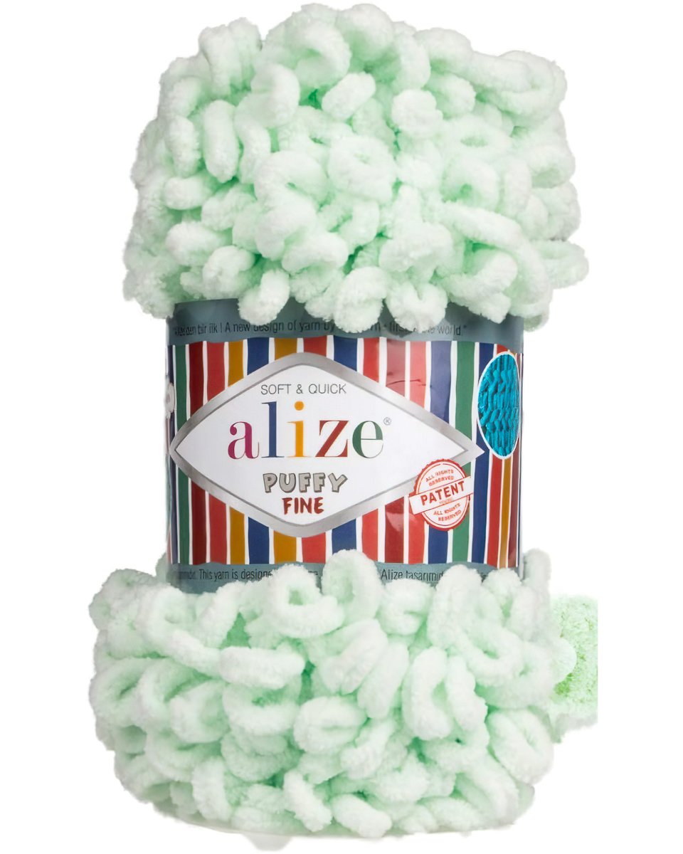 Pletací příze Alize PUFFY FINE 464 světle zelená, efektní, 100g/14m