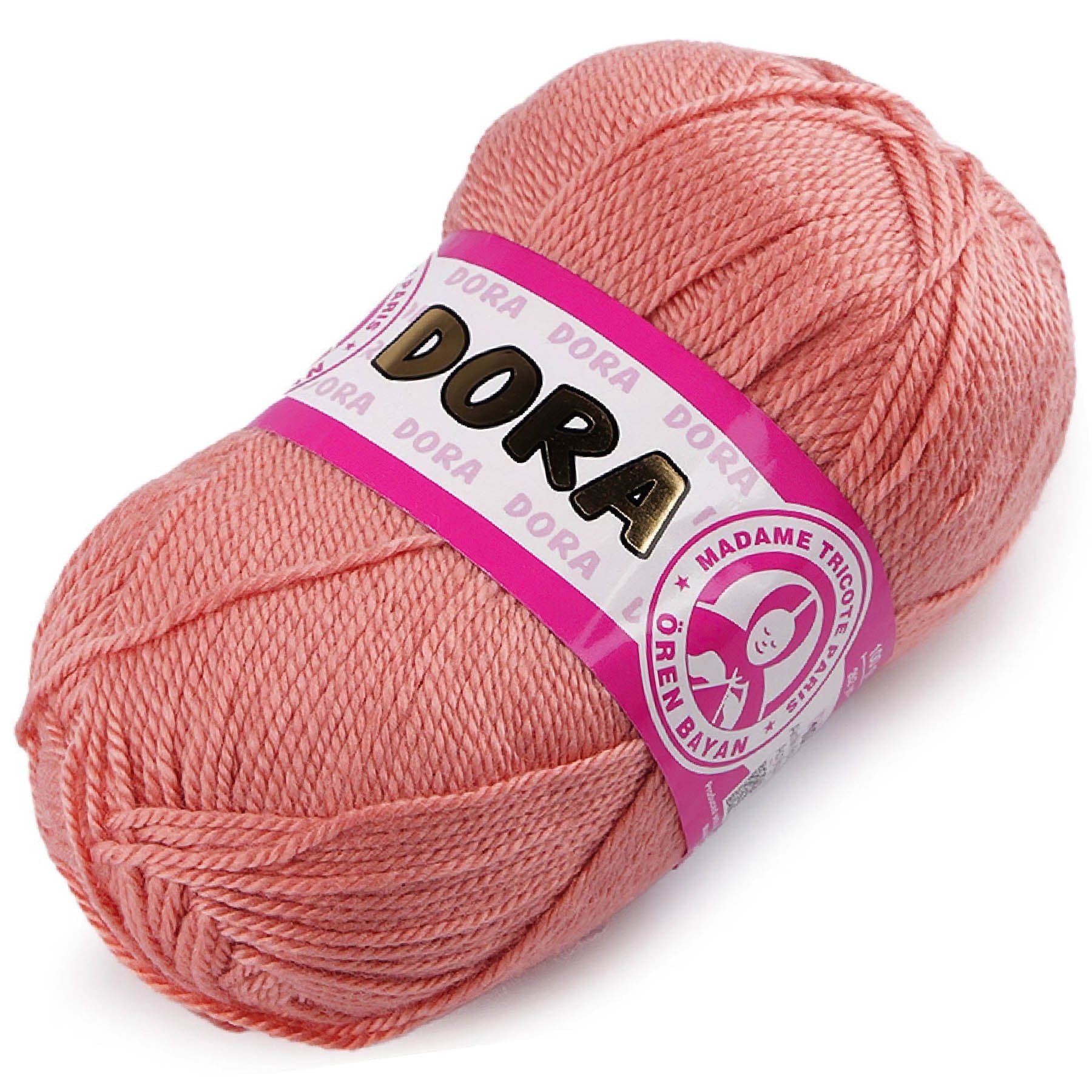 Pletací příze Madame Tricote paris DORA 121 lososová, klasická, 100g/250m