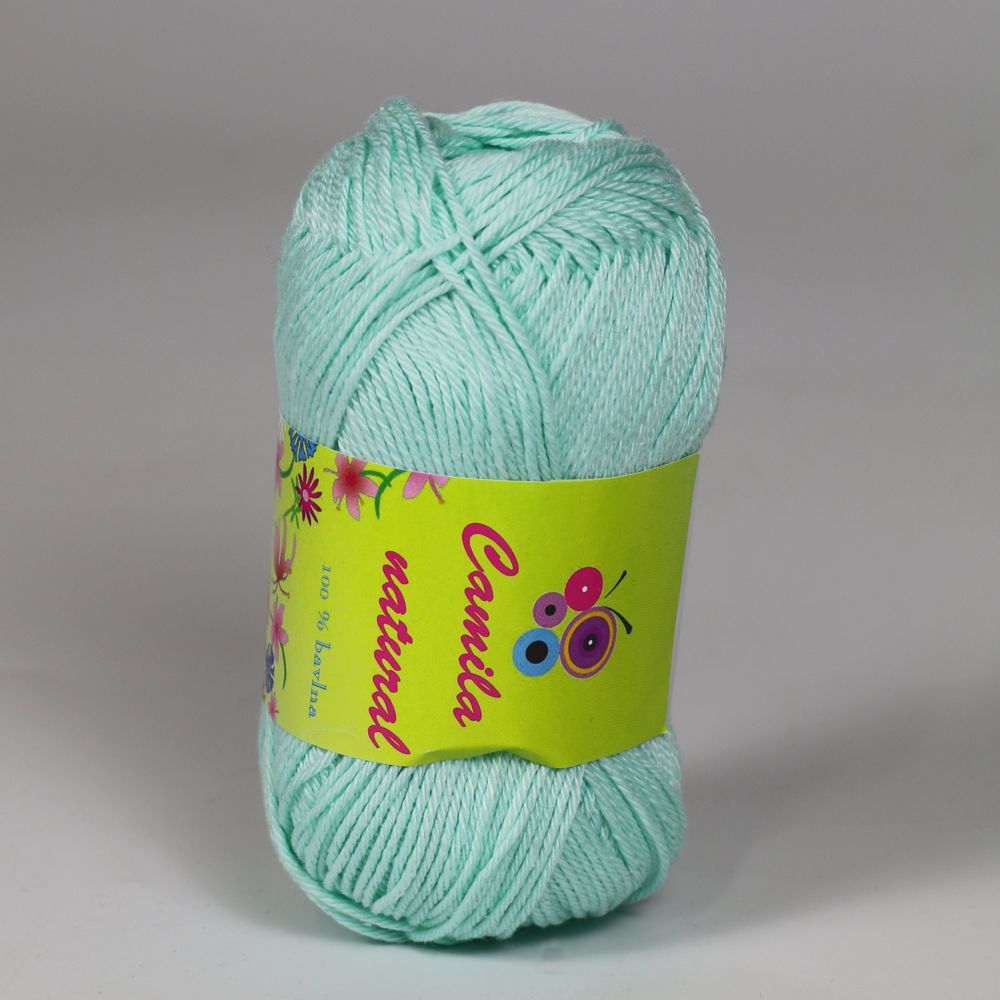 Pletací / háčkovací příze Storex CAMILA NATURAL 136 světle zelená, jednobarevná, 50g/125m