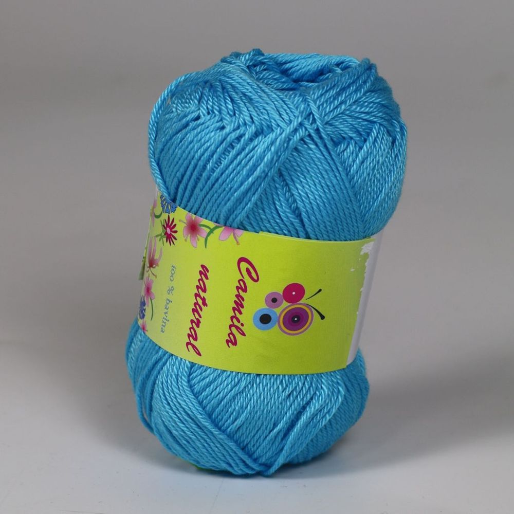 Pletací / háčkovací příze Storex CAMILA NATURAL 124 tyrkysová, jednobarevná, 50g/125m