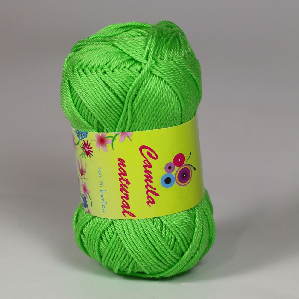 Pletací / háčkovací příze Storex CAMILA NATURAL 155 zelená, jednobarevná, 50g/125m