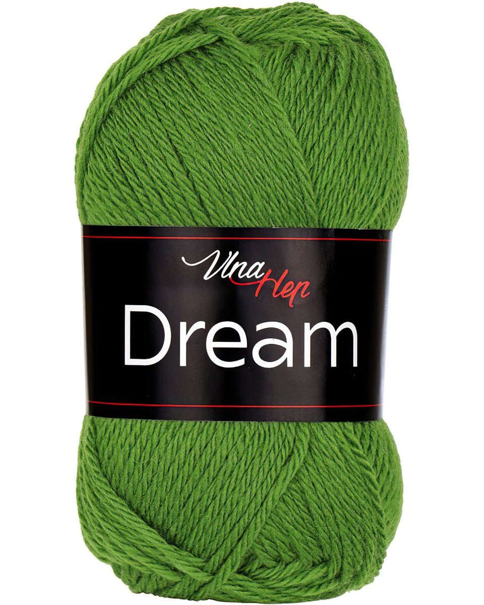 Pletací příze Vlna Hep DREAM 6422 zelená, 100% merino vlna, jednobarevná, 50g/125m