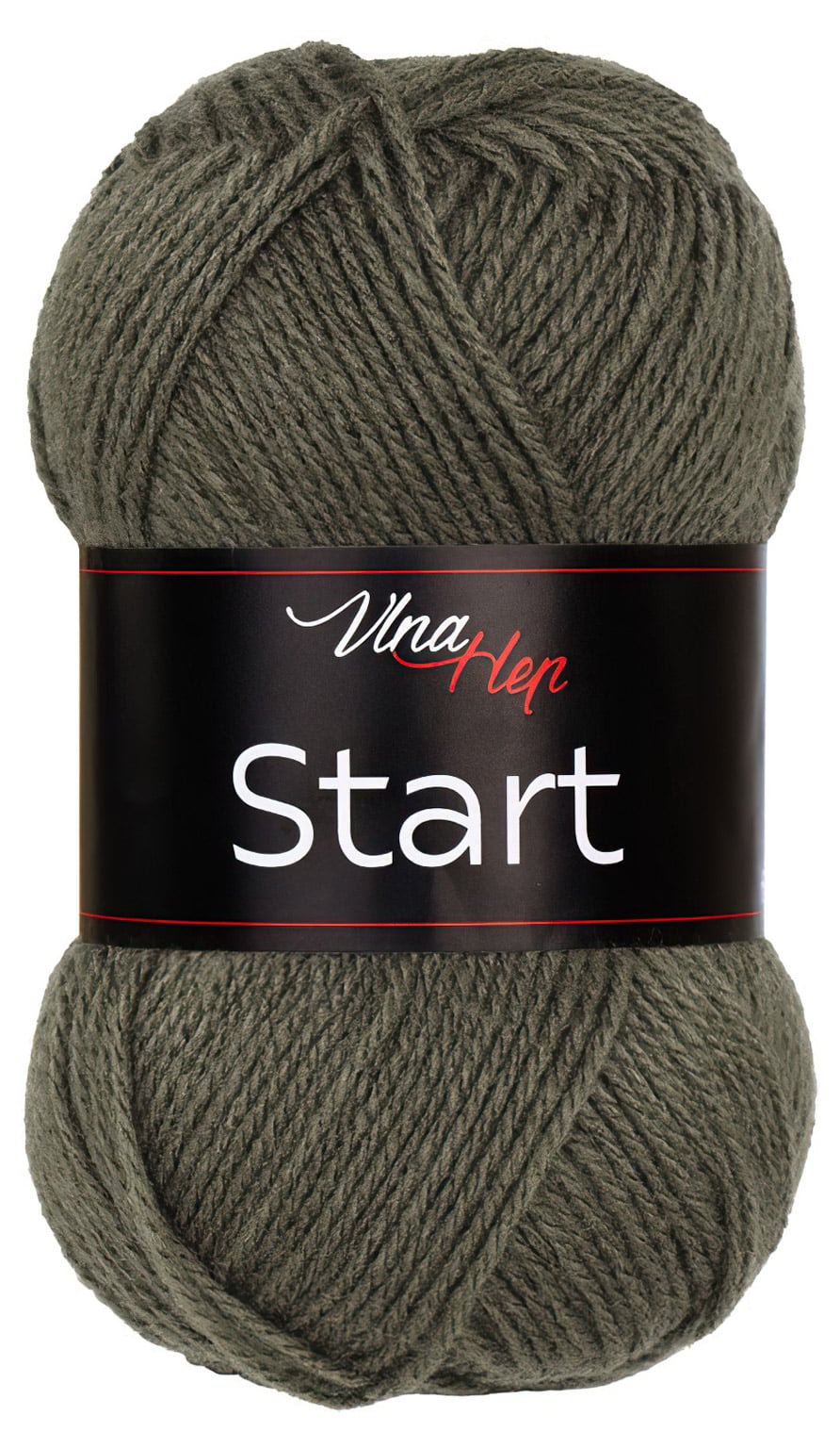Levně Pletací příze Vlna-Hep START 41213 khaki, klasická, 50g/150m