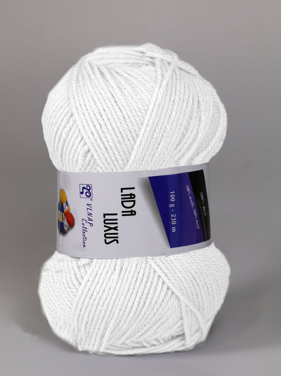 Pletací příze Vlnap LADA LUXUS 57076 bílá, klasická, 100g/230m