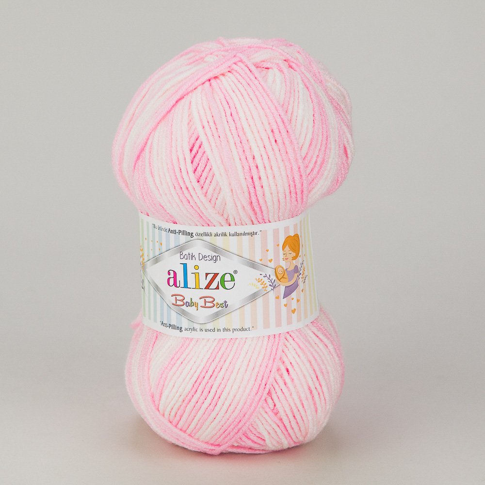 Pletací příze Alize BABY BEST BATIK 6660 růžová, melírovaná, antipillingová, 100g/240m