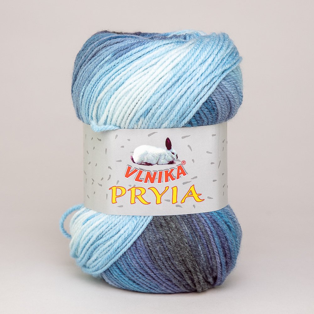 Pletací příze Vlnika PRYIA 113 modrá, melírovaná, 100g/245m