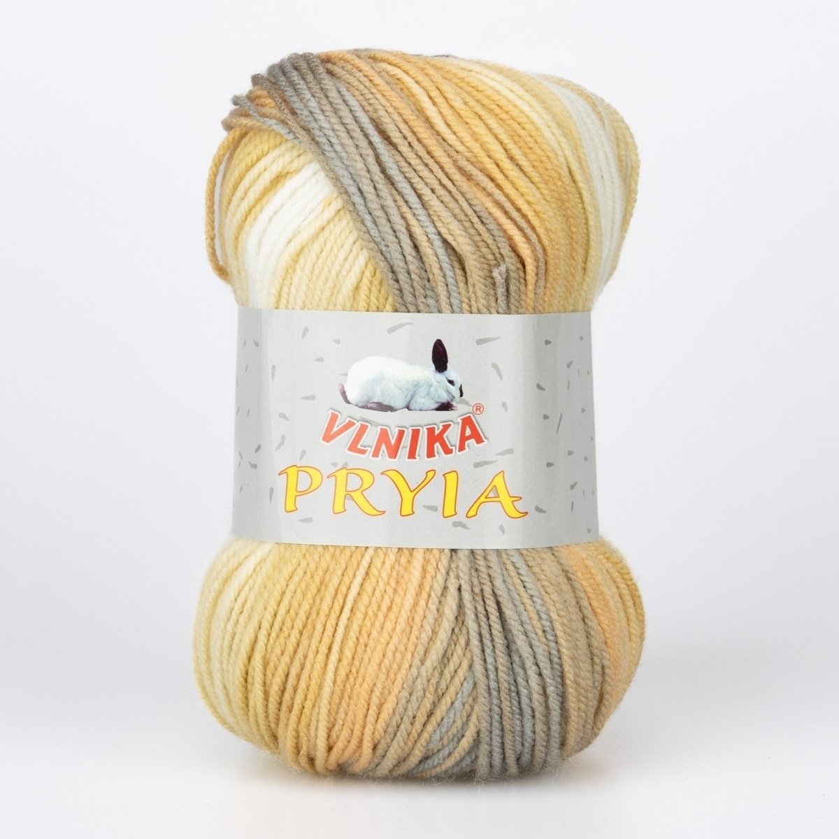 Pletací příze Vlnika  PRYIA 115 hnědo-béžová, melírovaná, 100g/245m