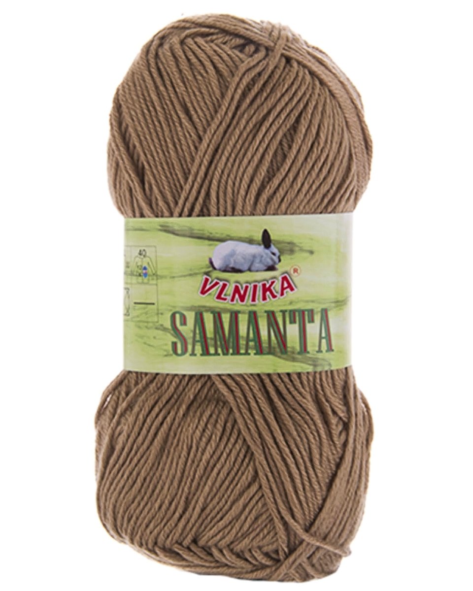 Pletací příze Vlnika SAMANTA 26 hnědá, klasická, 50g/145m