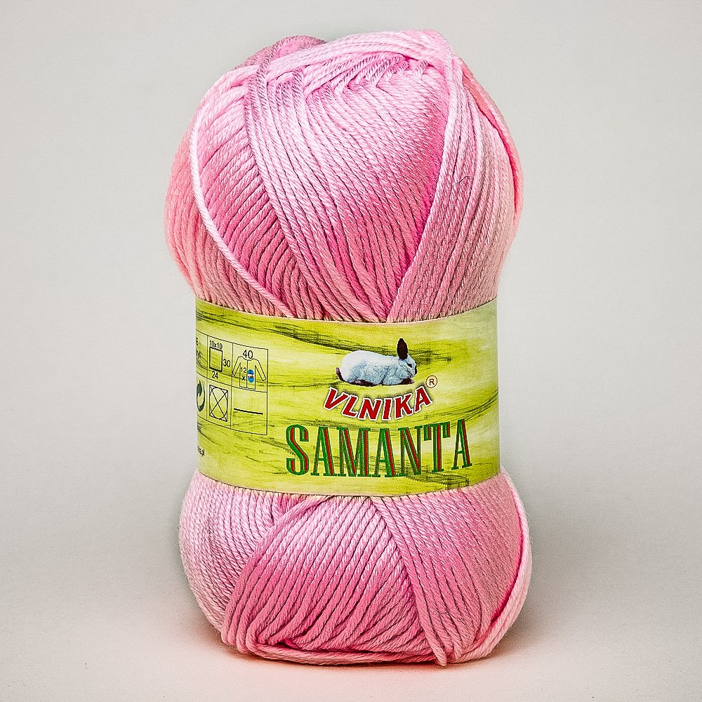 Pletací příze Vlnika SAMANTA 3 růžová, klasická, 50g/145m