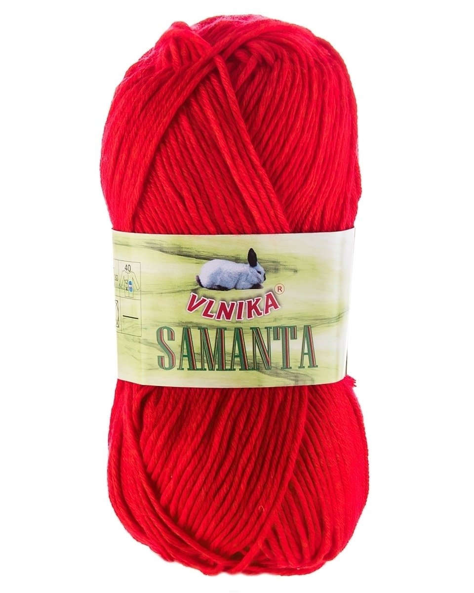 Pletací příze Vlnika SAMANTA 6 červená, klasická, 50g/145m