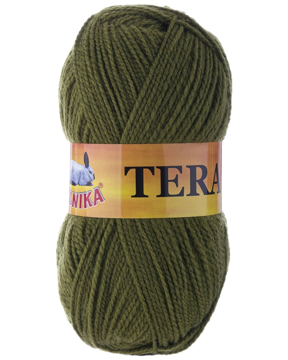 Pletací příze Vlnika TERA 019 khaki, klasická, 100g/310m