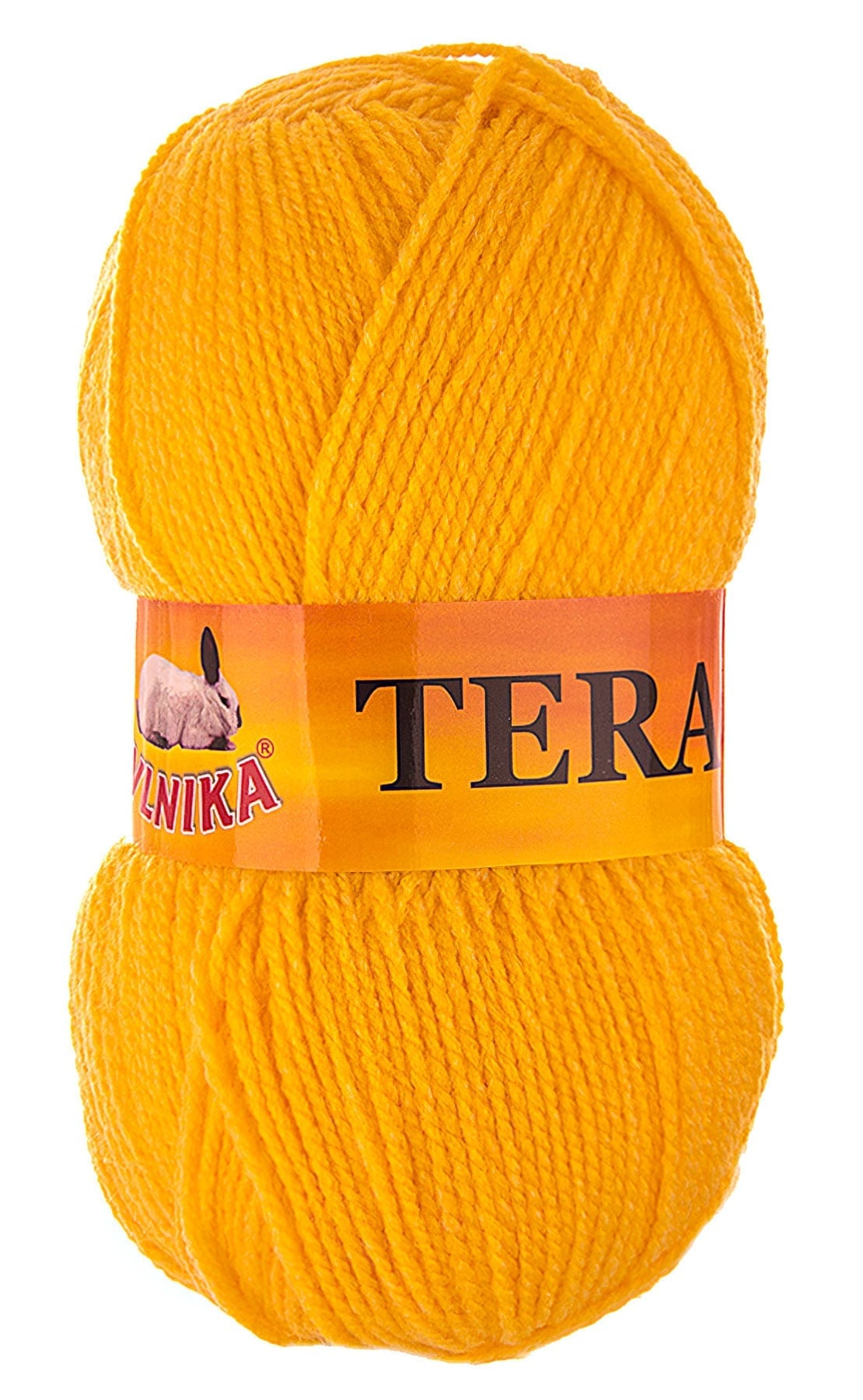 Pletací příze Vlnika TERA 026 žlutá, klasická, 100g/310m